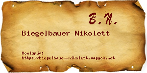 Biegelbauer Nikolett névjegykártya